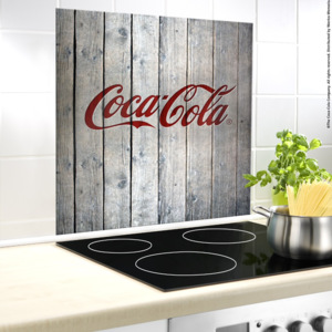 Coca-Cola Wood üveg falvédő tűzhely mellé, 60 x 50 cm - Wenko