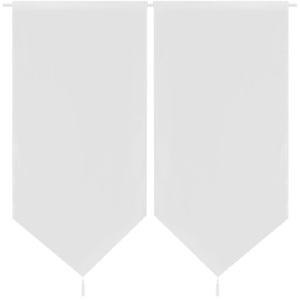 2 db vászon jellegű lenanyag konyhai függöny 60 x 90 cm fehér