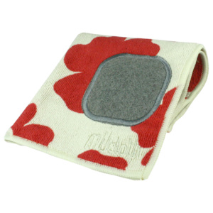 MÜkitchen MÜcloth mikroszálas törlőkendő, súrolórésszel, piros virágos