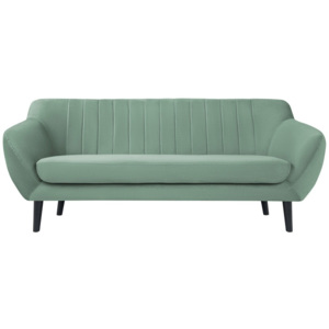 Toscane mentol zöld 3 személyes kanapé, fekete lábak - Mazzini Sofas