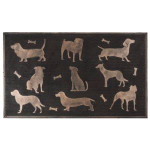 Kutyák lábtörlő, bronz patina, 75 x 45 cm