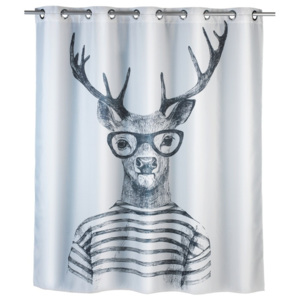 Mr. Deer fehér penészálló zuhanyfüggöny, 180 x 200 cm - Wenko