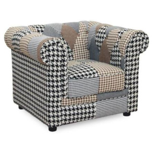 Modern fotel, mintás textil, PEPITO 2 típus