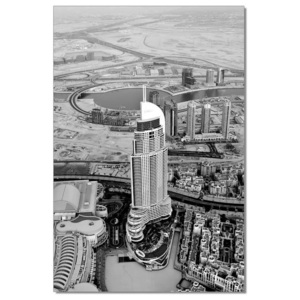 Gray view of the city Modern kép, (80 x 120 cm)