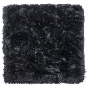 Zealand fekete báránybőr szőnyeg, 70 x 70 cm - Royal Dream