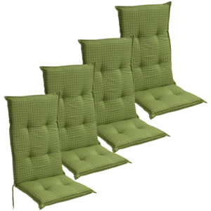 VidaXL 4 db 117x49 cm zöld kerti szék ülőpárna