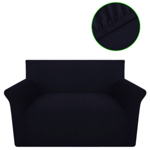 Rugalmas pamutjersey kanapé huzat fekete
