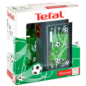 TEFAL KIDS készlet műanyag doboz + tritan üveg 0,4 L zöld - foci K3169314