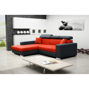 Sarok kanapé Mahonia (narancssárga + fekete) (B)