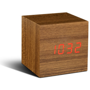 Cube Click Clock barna ébresztőóra piros LED kijelzővel - Gingko
