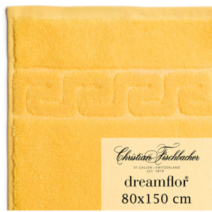 Christian Fischbacher Dreamflor® fürdőtörölköző, 80 x 150 cm, sárga, Fischbacher
