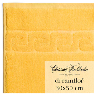 Christian Fischbacher Dreamflor® vendégtörölköző, 30 x 50 cm, sárga, Fischbacher