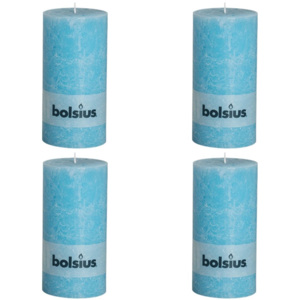 Bolsius rusztikus oszlopgyertya 200 x 100 mm kék 4 db