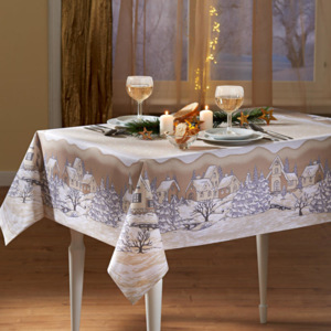 Karácsonyi asztalterítő - bézs színben - velikost 140x230cm