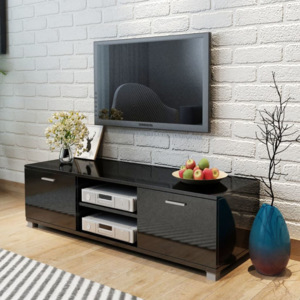140x40,3x34,7 cm TV szekrény magasfényű fekete
