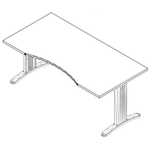 VO-180/90-LUX vezetői íróasztal (180 x 90 cm-es íves vezetői)