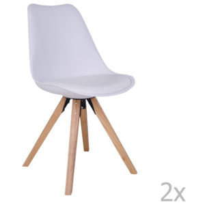 Bergen 2 darab fehér szék kaucsukfa lábakkal - House Nordic