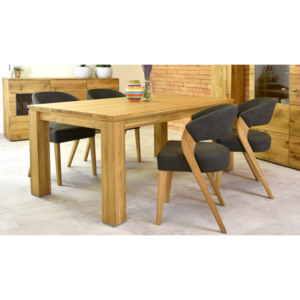 Stílusos tölgyfa szék és asztal - 180 x 90 cm / 8 darab