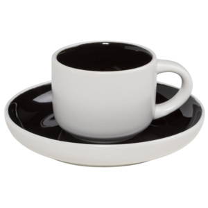 Tint fekete-fehér kávéscsésze csészealjjal - Maxwell & Williams