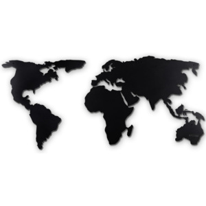 World Map XL fekete, fém fali dekor