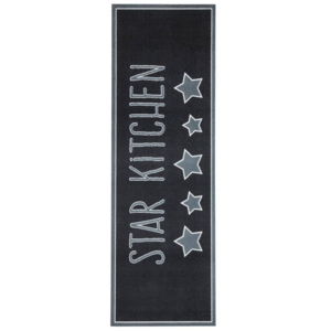 Star fekete konyhai szőnyeg, 50 x 150 cm - Hanse Home