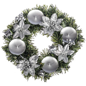 HTH Karácsonyi dekoráció mikulásvirággal atm. 25 cm ezüst