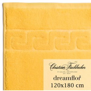 Christian Fischbacher Dreamflor® nagyméretű fürdőtörölköző, 120 x 180 cm, sárga, Fischbacher