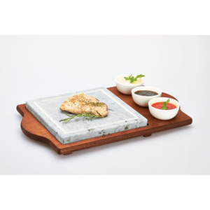 Stone Plate tálaló kőlappal és tálikákkal, 48 x 30 cm - Bisetti
