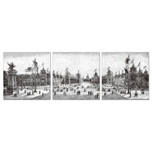 Gray Square Modern kép, (120 x 40 cm)