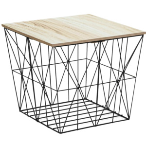 Fém kosaras kisasztal, négyzet alakú - PIEGE