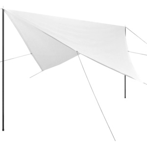 Négyzet alakú, fehér HDPE napellenző póznákkal 3 x 3 m