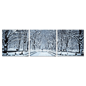 Snowy park Modern kép, (120 x 40 cm)