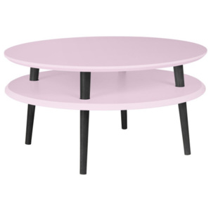 UFO világos rózsaszín kávézó asztal fekete lábakkal, Ø 70 cm - Ragaba