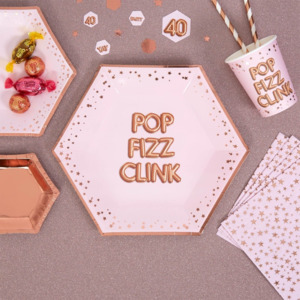 Glitz & Glamour Pop 8 db-os rózsaszín alátét szett, ⌀ 27 cm - Neviti