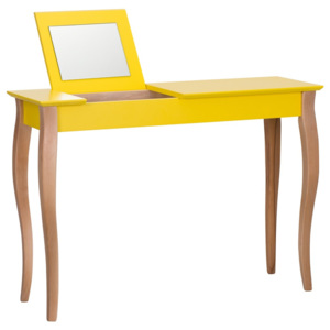 Dressing Table sárga fésülködőasztal tükörrel, 105 cm hosszú - Ragaba