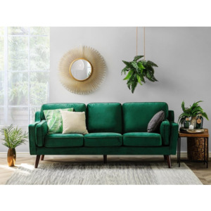Beliani Elegáns 3 személyes zöld kárpitozott kanapé LOKKA