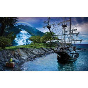 Pirate Sailing Ship Tapéta, Fotótapéta, (208 x 146 cm)