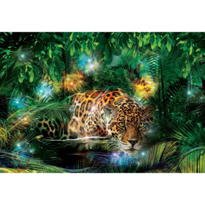Leopard In Jungle Tapéta, Fotótapéta, (368 x 254 cm)