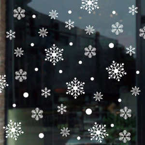 Fehér hópelyhek, karácsonyi üvegdekor ablakra, kirakatra