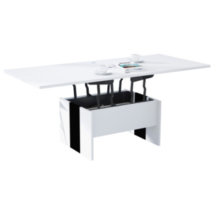 Mazzoni SOLO fehér + fekete, összecsukható és kihajtható asztal