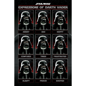 Star Wars - Expressions of Darth Vader Plakát, (61 x 91,5 cm)