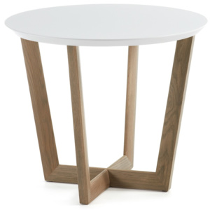 Rondo tölgyfa kisasztal fehér asztallappal, ⌀ 60 cm - La Forma