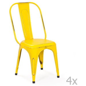 Aix sárga fém étkezőbe való székkészlet, 4 részes - Interlink