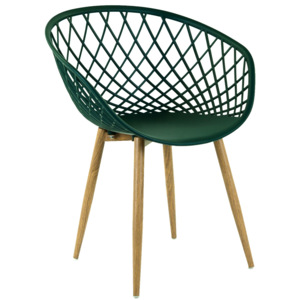 Modern műanyag szövött szék, sötétzöld - STOCKHOLM