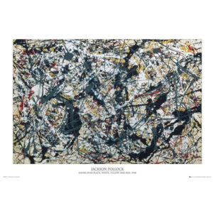 Jackson Pollock - silver on black Plakát, (91,5 x 61 cm)