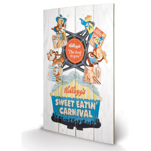 EuroPosters Vintage Kelloggs - Sweet Eatin' Carnival Fából készült kép, (40 x 59 cm)