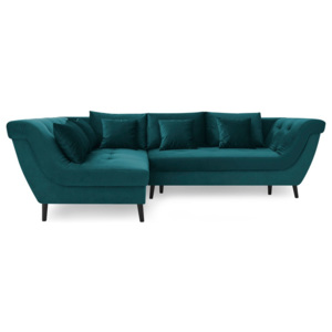 Real kék kinyitható kanapé, bal oldali kivitel - Bobochic Paris