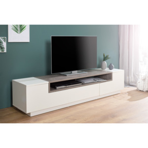 TV asztal KINGDOM 180 cm - fehér, szürke