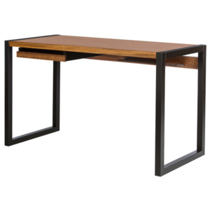 Renfrew diófa íróasztal fekete lábakkal, 126 x 55 cm - Wermo