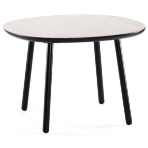 Naïve fekete-fehér tömör fa étkezőasztal, 110 cm - EMKO
